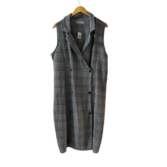 Almost Famous Dresses & Skirts - Almost Famous Houndstooth Double Breasted Sleeveless Dress Size 3X NWT